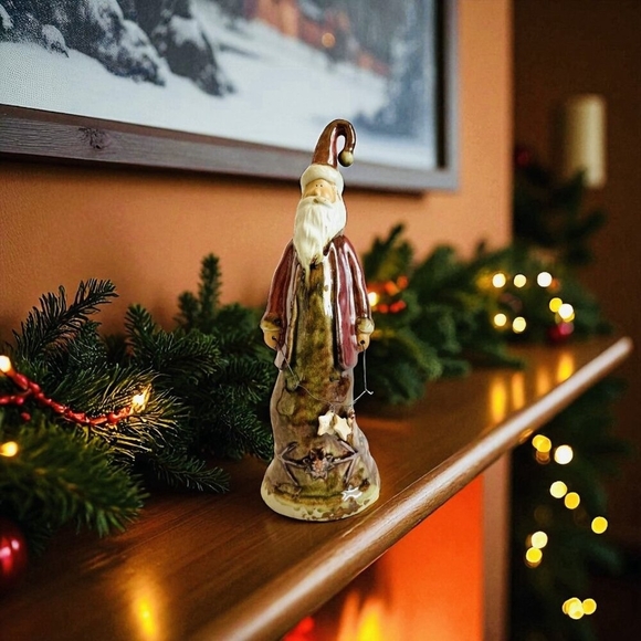 Pier 1 Santa Claus Vintage Ceramic Figurine Glazed Holiday Christmas 13" NWOB - Picture 1 of 5